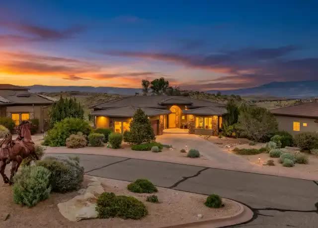 Redlands neighborhood home in Grand Junction Colorado at sunset