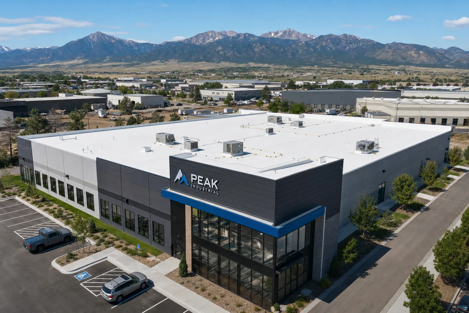 Commercial flat roof maintained under Impact Exteriors Master Service Agreement