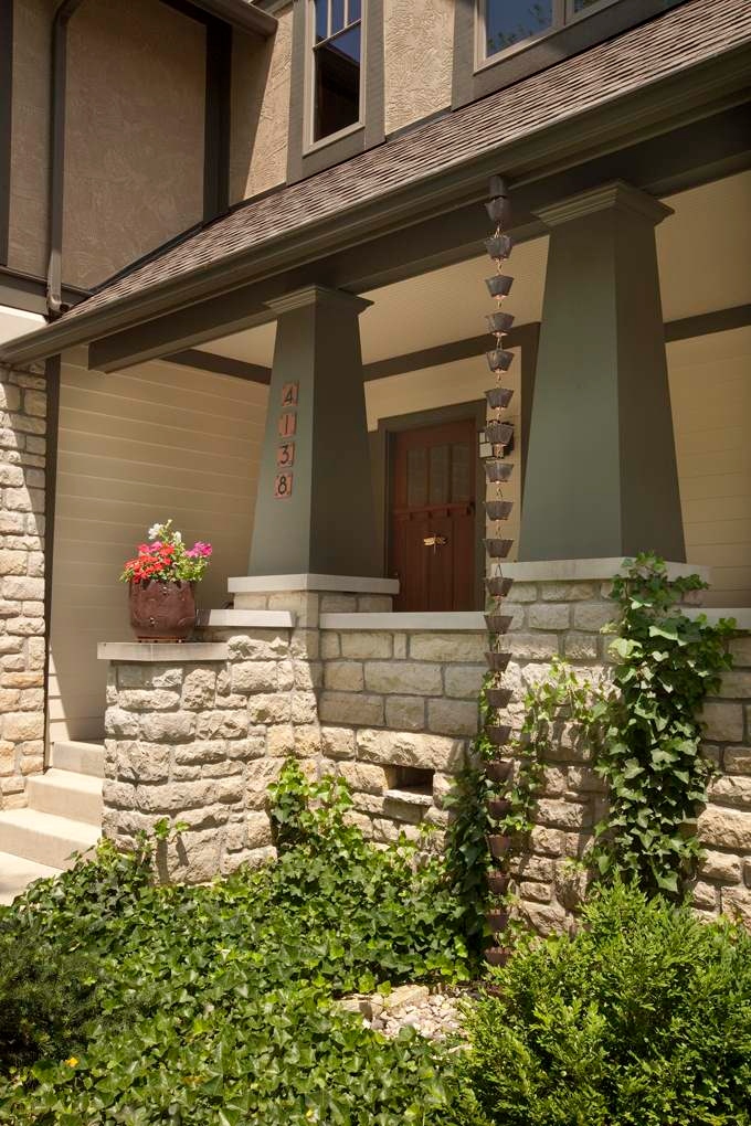 Decorative rain chain downspout alternative - Impact Exteriors